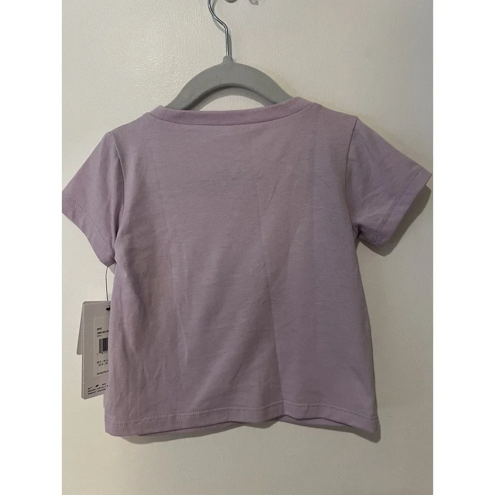 Nike‎ Youth Sip The Tea Graphic Tee Size 24 Months Top Only Purple Dog New